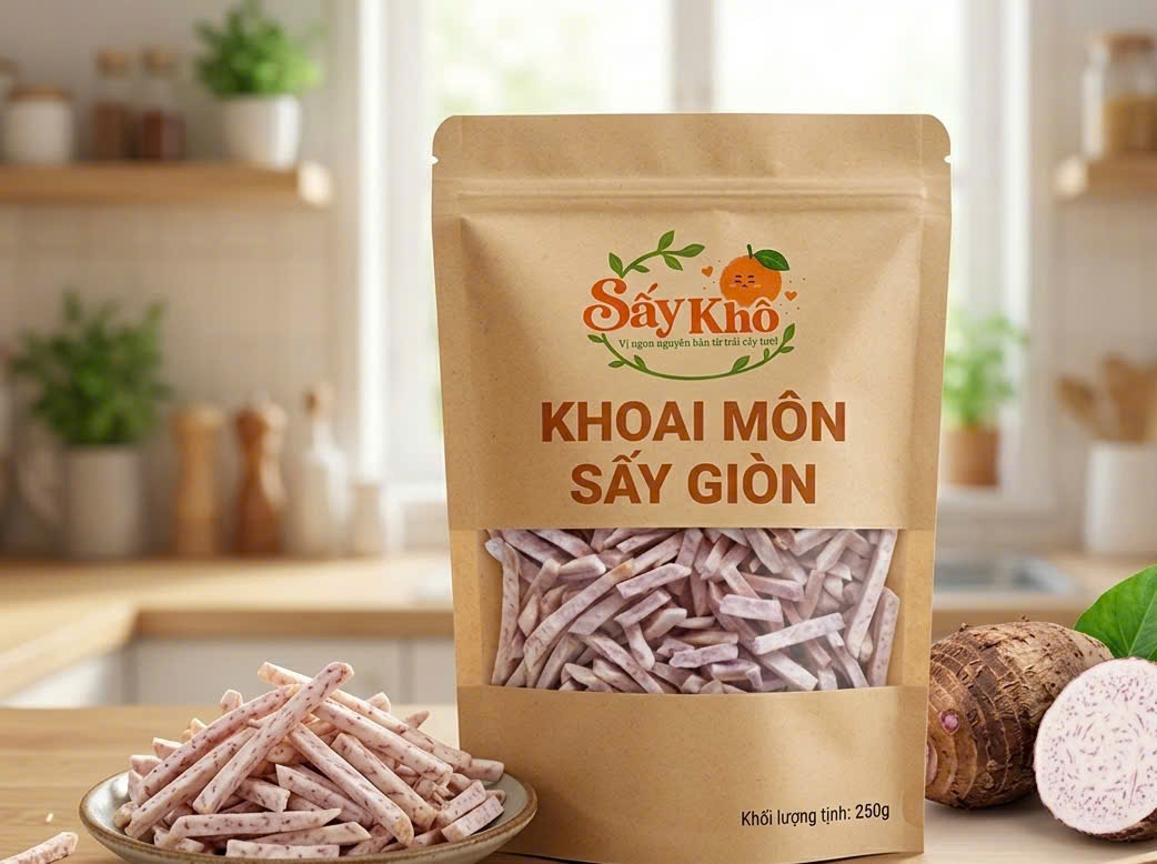 khoai môn sấy giòn