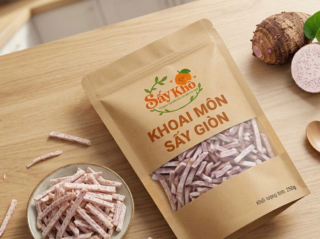 khoai môn sấy giòn