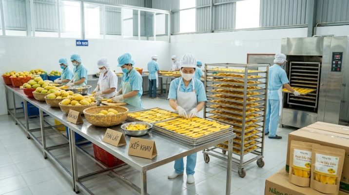 quy tình sản xuất xoài sấy dẻo